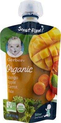 Gerber 2nd Foods Organic Mango Apple Carrot Kale Baby Food Pouch - 3.5 Oz