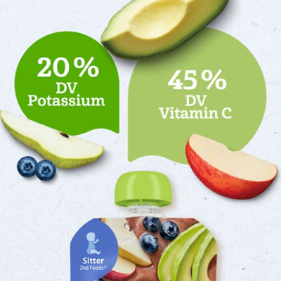 Gerber 2nd Foods Organic Pear Blueberry Apple Avocado Baby Food Pouch - 3.5 Oz - Image 2