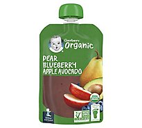 Gerber 2nd Foods Organic Pear Blueberry Apple Avocado Baby Food Pouch - 3.5 Oz
