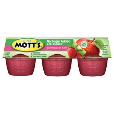 Motts Applesauce Unsweetened Strawberry Kiwi Cups - 6-3.9 Oz - shaws