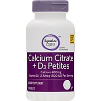 Signature Care Calcium Citrate 400mg Plus Vitamin D3 500IU Dietary Supplement Tablet - 200 Count - Image 1