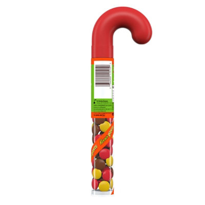 REESE'S PIECES Peanut Butter in a Crunchy Shell Christmas Candy Plastic Cane - 1.4 Oz - Image 2