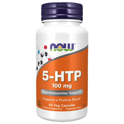 NOW 5-HTP Neurotransmitter Support 100 mg Vcaps - 60 Count - Image 3