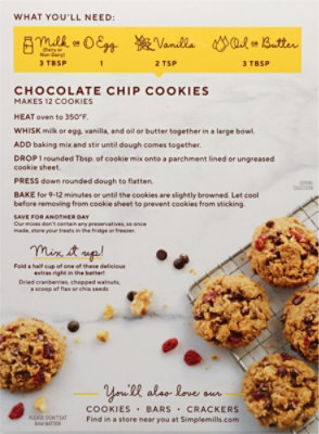 Simple Mills Almond Flour Mix Chocolate Chip Cookie - 9.4 Oz - Image 6