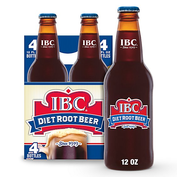 IBC Diet Root Beer Soda Bottle - 4-12 Fl. Oz.