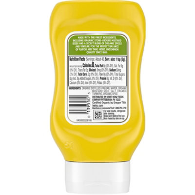 Heinz Organic Yellow Mustard Bottle - 8 Oz - Image 2