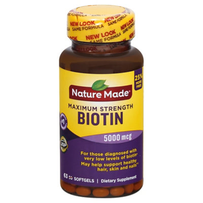 Nature Made Biotin Maximum Strength 5000 Mcg Softgels - 63 Count - Safeway