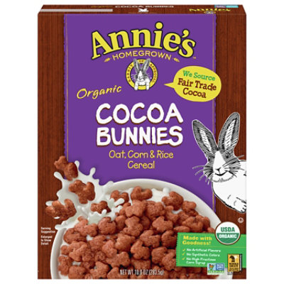 Annies Homegrown Cereal Organic Cocoa Bunnies - 10 Oz