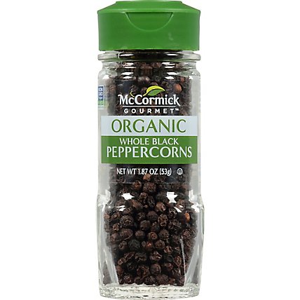 McCormick Gourmet Organic Whole Black Peppercorns - 1.87 Oz - Image 1