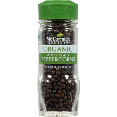 McCormick Gourmet Organic Peppercorns Black Whole - 1.87  Oz
