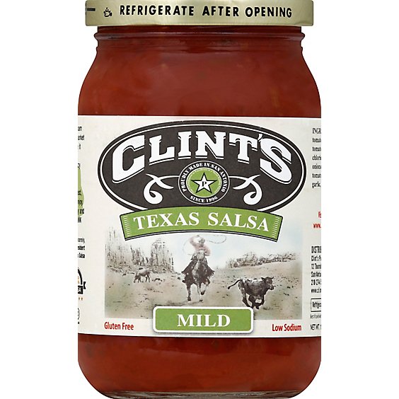 Clints Salsa Texas Mild Jar - 16 Oz