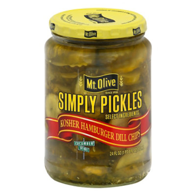 Mt. Olive Pickles Simply Pickles Chips Hamburger Dill - 24 Fl. Oz. - Image 2