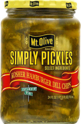 Mt. Olive Pickles Simply Pickles Chips Hamburger Dill - 24 Fl. Oz. - Image 1