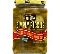 Mt. Olive Pickles Simply Pickles Chips Hamburger Dill - 24 Fl. Oz.
