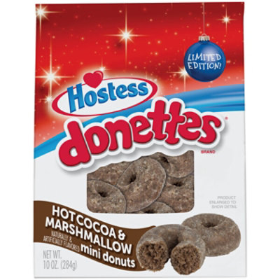 Hostess Hot Cocoa & Marshmallow Flavored Donettes Donuts - 10 Oz