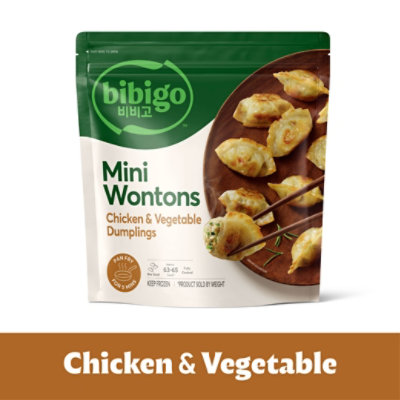 Bibigo Wontons Korean Style Chicken & Vegetable Dumplings Mini - 24 Oz