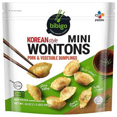 Bibigo Pork & Vegetable Mini Wontons - 24 Oz