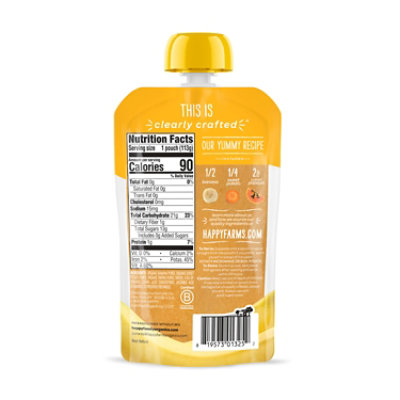 Happy Baby Organics Stage 2 Bananas Sweet Potatoes & Papaya Pouch - 4 Oz - Image 2