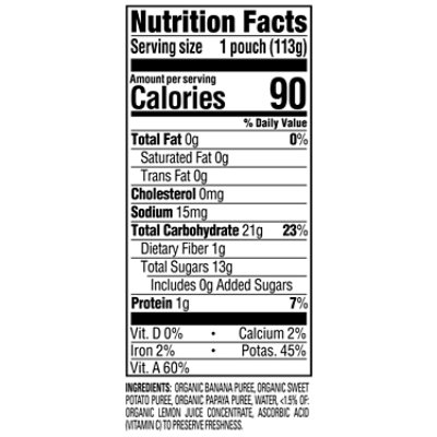 Happy Baby Organics Stage 2 Bananas Sweet Potatoes & Papaya Pouch - 4 Oz - Image 3