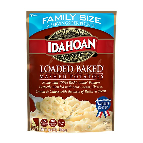 Idahoan Loaded Baked Mashed Potatoes Family Size Pouch - 8 Oz