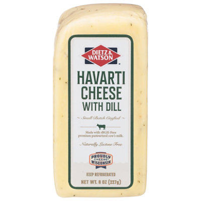 Dietz & Watson Originals Havarti Dill Cheese Block 8 Oz - Image 1