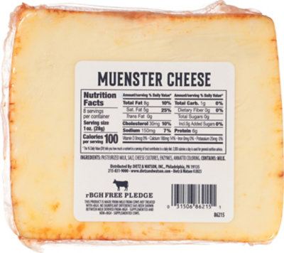 Dietz & Watson Originals Muenster Cheese Block 8 Oz - Image 6