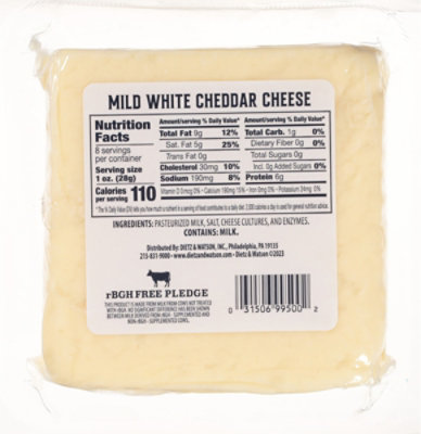 Dietz & Watson Originals Mild White Cheddar Cheese Block 8 Oz - Image 6