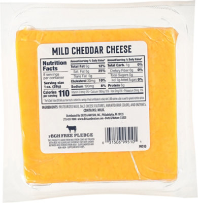 Dietz & Watson Originals Mild Yellow Cheddar Cheese Block 8 Oz - Image 6