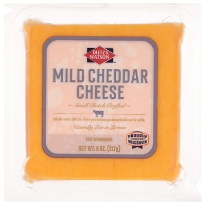 Dietz & Watson Originals Mild Yellow Cheddar Cheese Block 8 Oz - Image 1