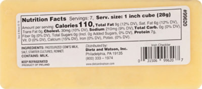 Dietz & Watson Originals Irish Cheddar Cheese Block 7 Oz - Image 6