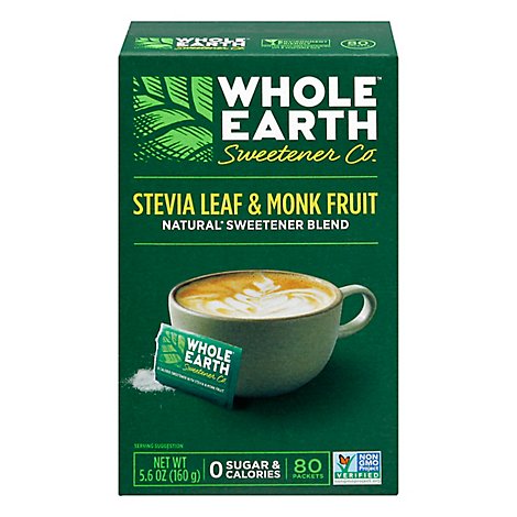 Whole Earth Nature Sweet Stevia & Monk Fruit - 80 Count