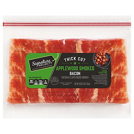 Signature SELECT Bacon Applewood Smoked Thick Cut - 3 Lb - Image 1
