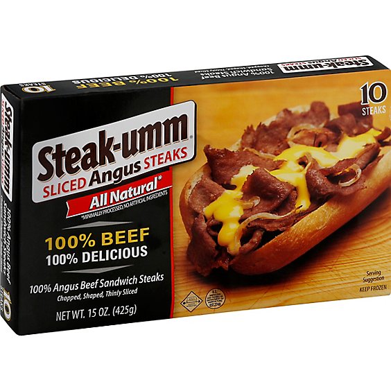 Steak-umm Steaks Angus Sliced 10 Count - 15 Oz