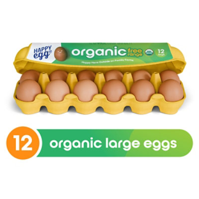 Happy Eggs Free Range Organic - 12 Count - Image 1