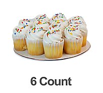 Bakery Cupcake White With Butter Cream 6 Count - Each