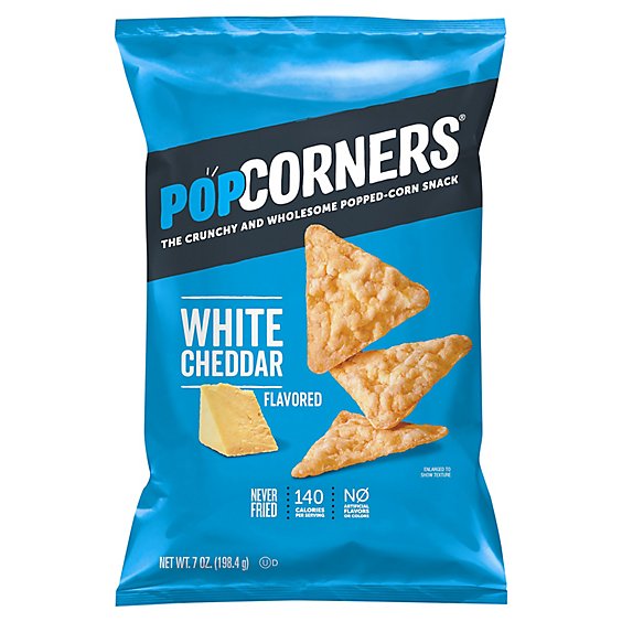 PopCorners Popped Corn Chips Crispy & Crunchy White Cheddar Bag - 7 Oz