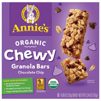 Annies Homegrown Granola Bars Organic Chewy Chocolate Chip - 6-0.89 Oz - Image 1