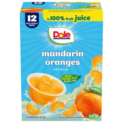 Dole Mandarin Oranges in 100% Fruit Juice Cups - 12-4 Oz