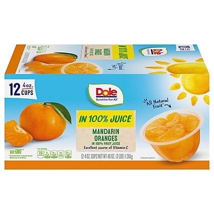 Dole Mandarin Oranges in 100% Fruit Juice Cups - 12-4 Oz - Image 3
