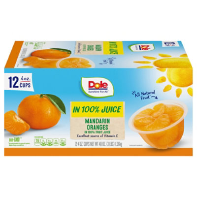 Dole Mandarin Oranges in 100% Fruit Juice Cups - 12-4 Oz - Image 4