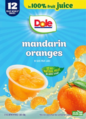 Dole Mandarin Oranges in 100% Fruit Juice Cups - 12-4 Oz - Image 2