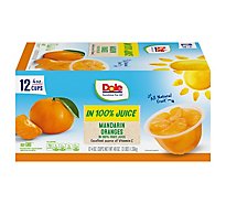 Dole Mandarin Oranges in 100% Fruit Juice Cups - 12-4 Oz