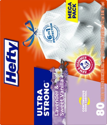 Hefty Trash Bags Drawstring Ultra Strong Tall 13 Gallon Lavender & Sweet Vanilla - 80 Count - Image 3