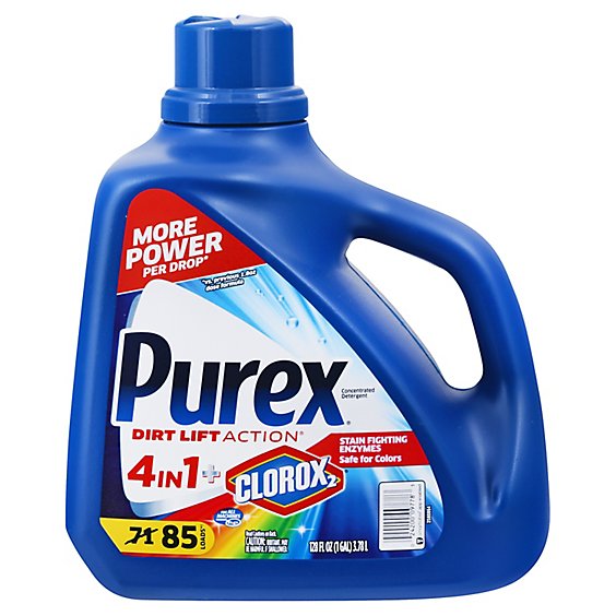 Purex Laundry Detergent Liquid Plus Clorox 2 Original Fresh 85 Loads - 128 Fl. Oz.
