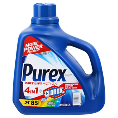 Purex Laundry Detergent Liquid Plus Clorox 2 Original Fresh 85 Loads - 128 Fl. Oz.