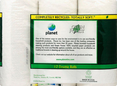Green Forest Bathroom Tissue Double Roll 2-Ply Recycled - 12 Roll - Image 3