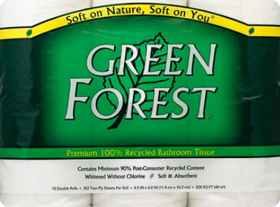 Green Forest Bathroom Tissue Double Roll 2-Ply Recycled - 12 Roll - Image 2
