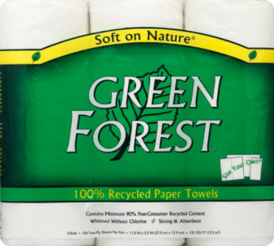 Green Forest Paper Towels 2-Ply Recycled - 3 Roll - Image 2