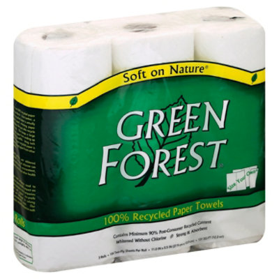 Green Forest Paper Towels 2-Ply Recycled - 3 Roll - Image 1