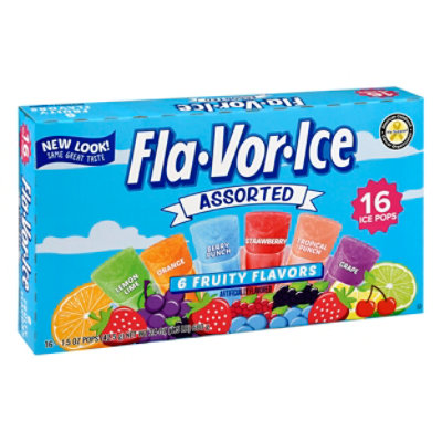 Fla-Vor-Ice Freeze & Serve Pops 6 Fruity Flavors Pops - 16-1.5 Oz - Image 1